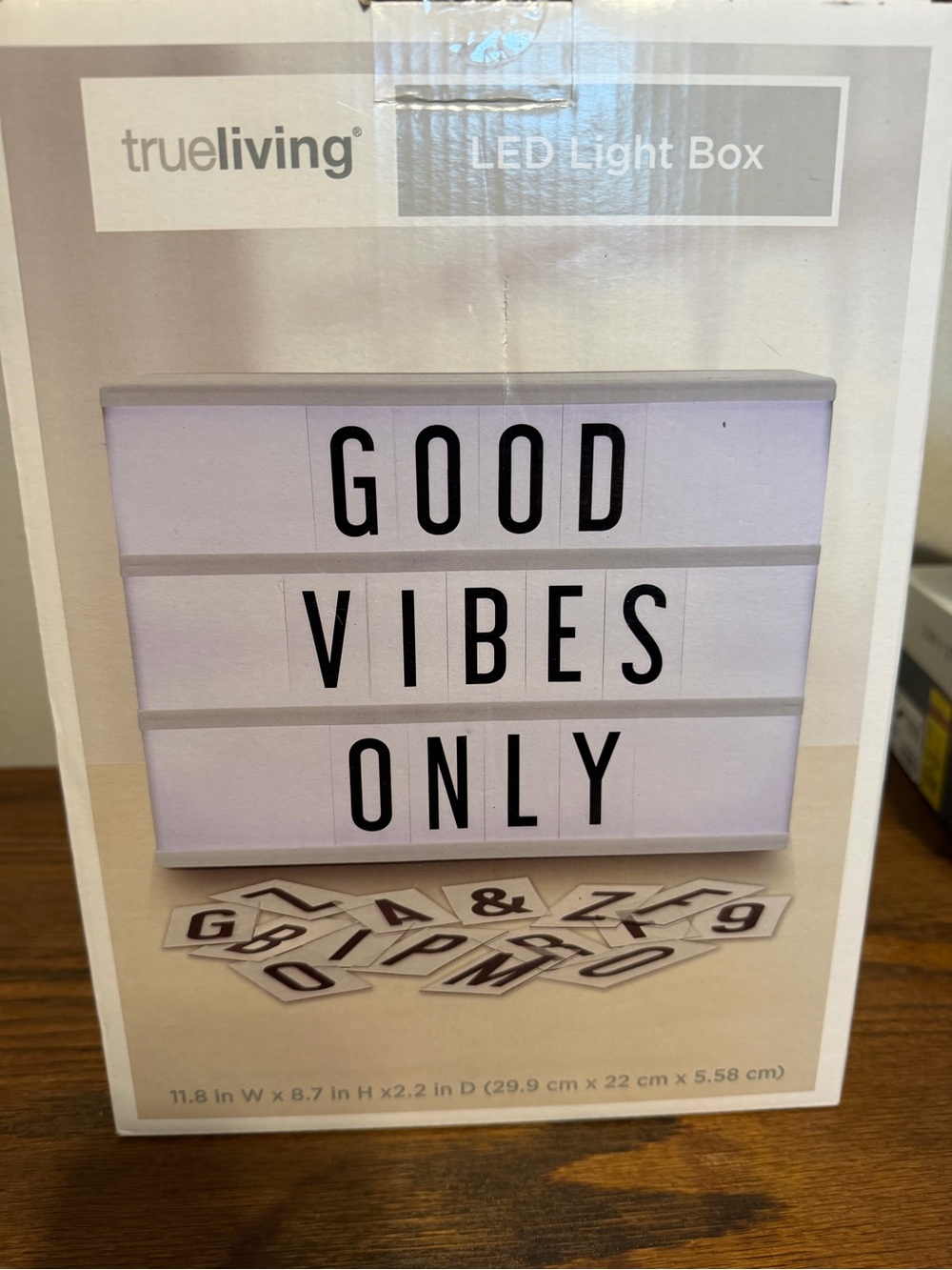 True living White LED Light Box Sign - Good Vibes Display